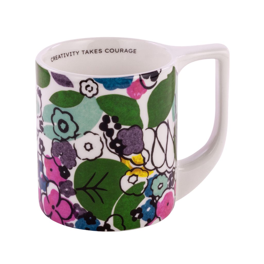 Ceramic Mug with Floral Design