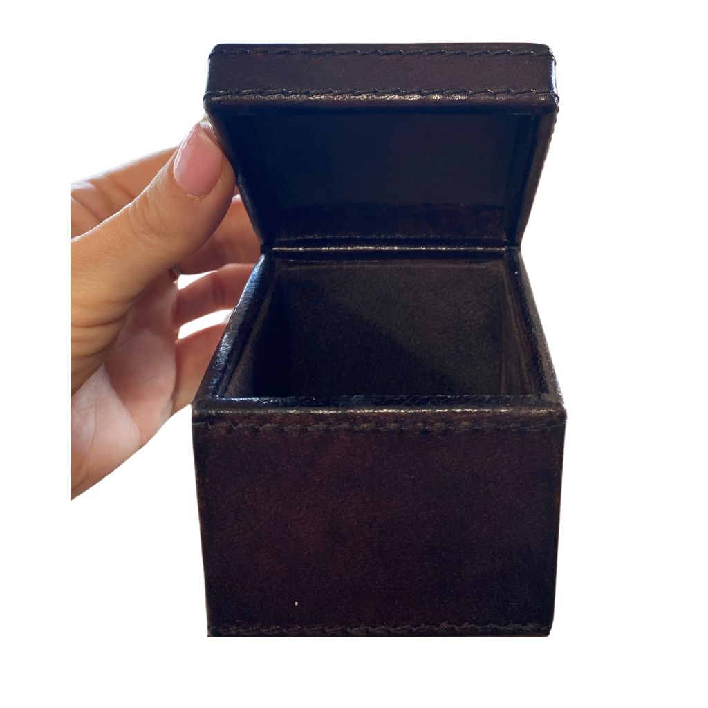 Sample Leather Square Trinket Box - Dark Brown