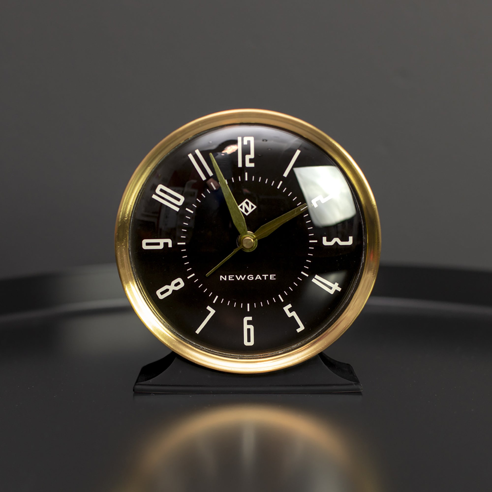 The Hotel Clock - Black & Brass