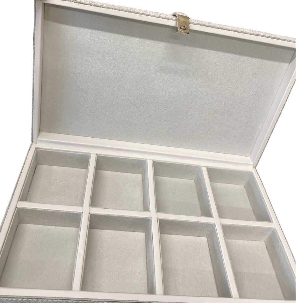 Sample Hairon Leather Cufflink Box - Grey