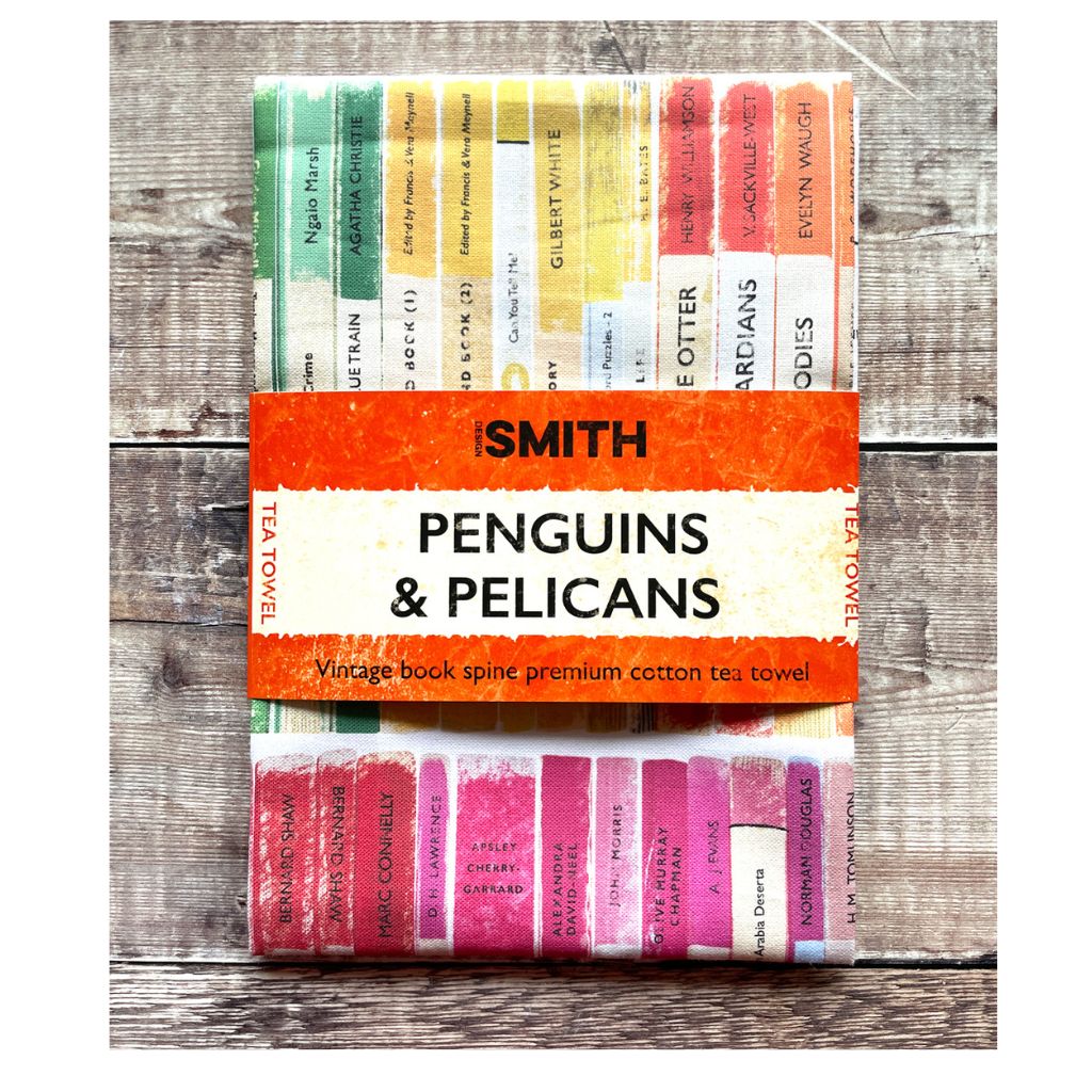 penguins and pelican tea towel