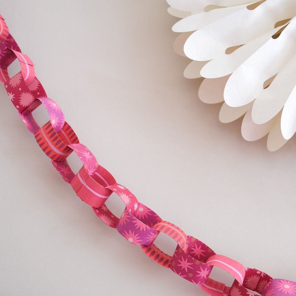 Paperchain - pink and red