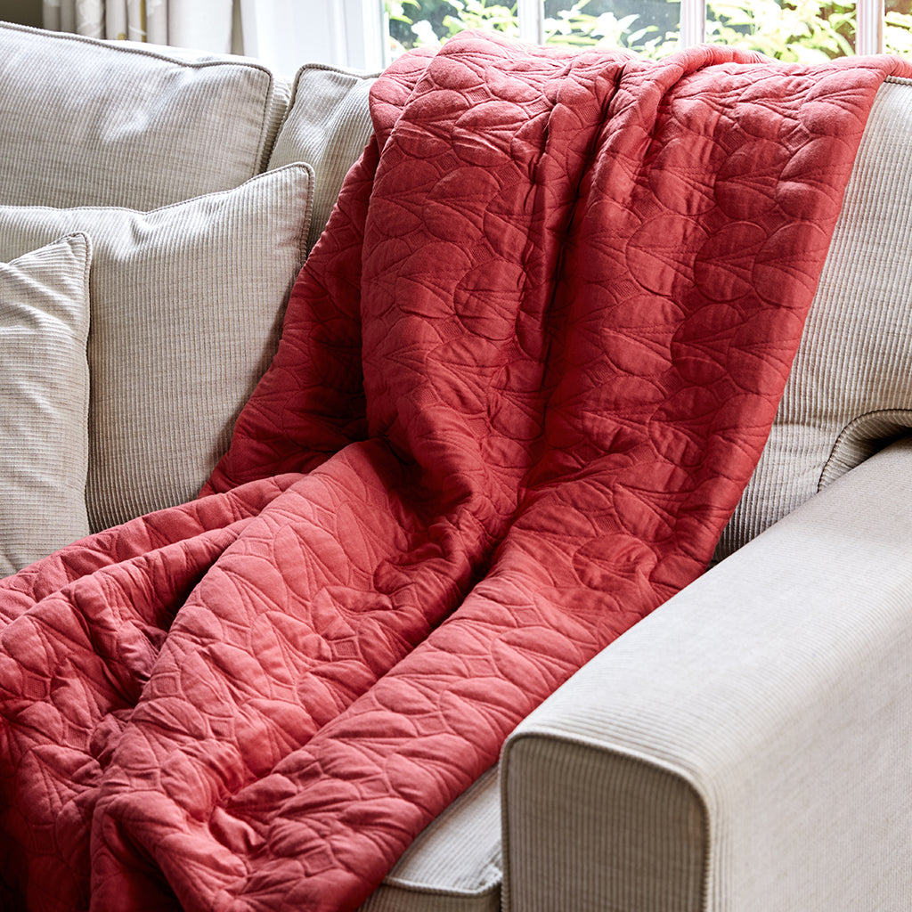 Seconds - Quilted Cotton Bedspread Coral