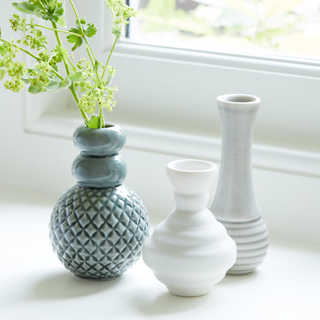Samsurium Minibell - Set Of Three Vases - Blue Grey