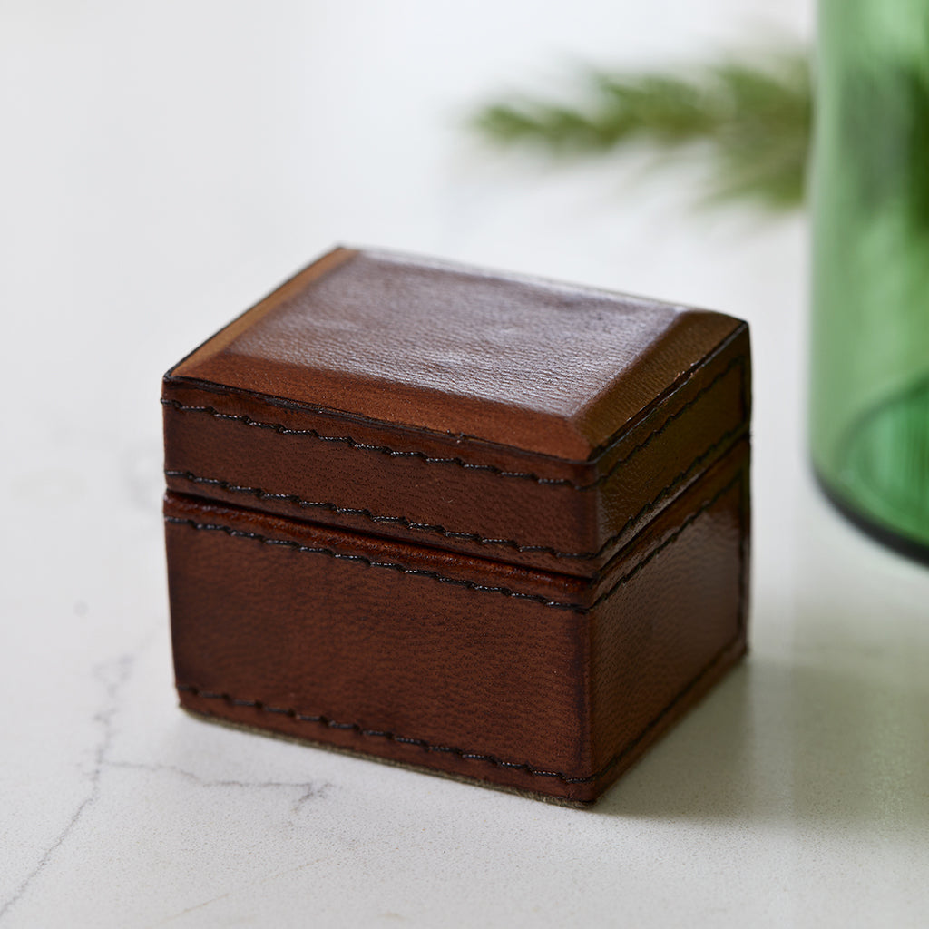Leather Tiny Oblong Trinket Gift Box