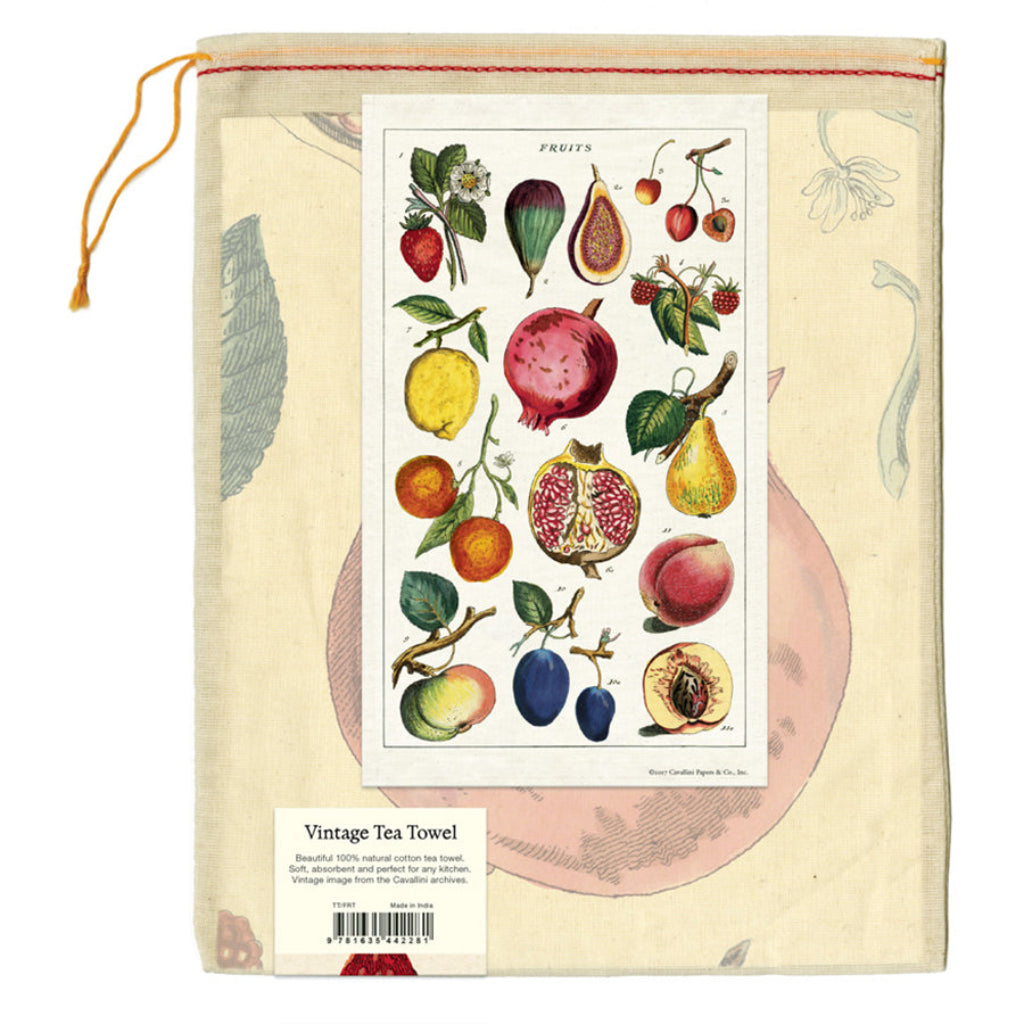 Fruits tea towel in muslin bag