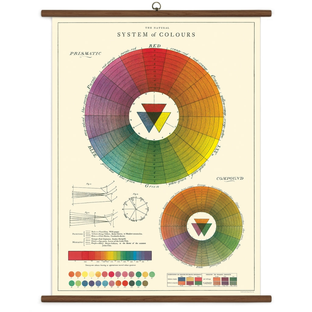 Color Wheel Vintage School Chart