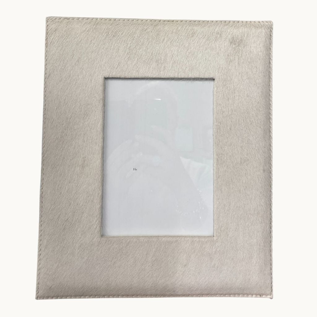 Sample Hairon Leather Photo Frame - White