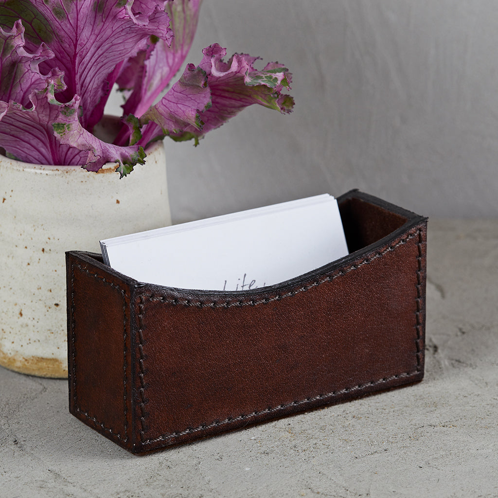 Seconds Leather Dark Brown Business Card Holder