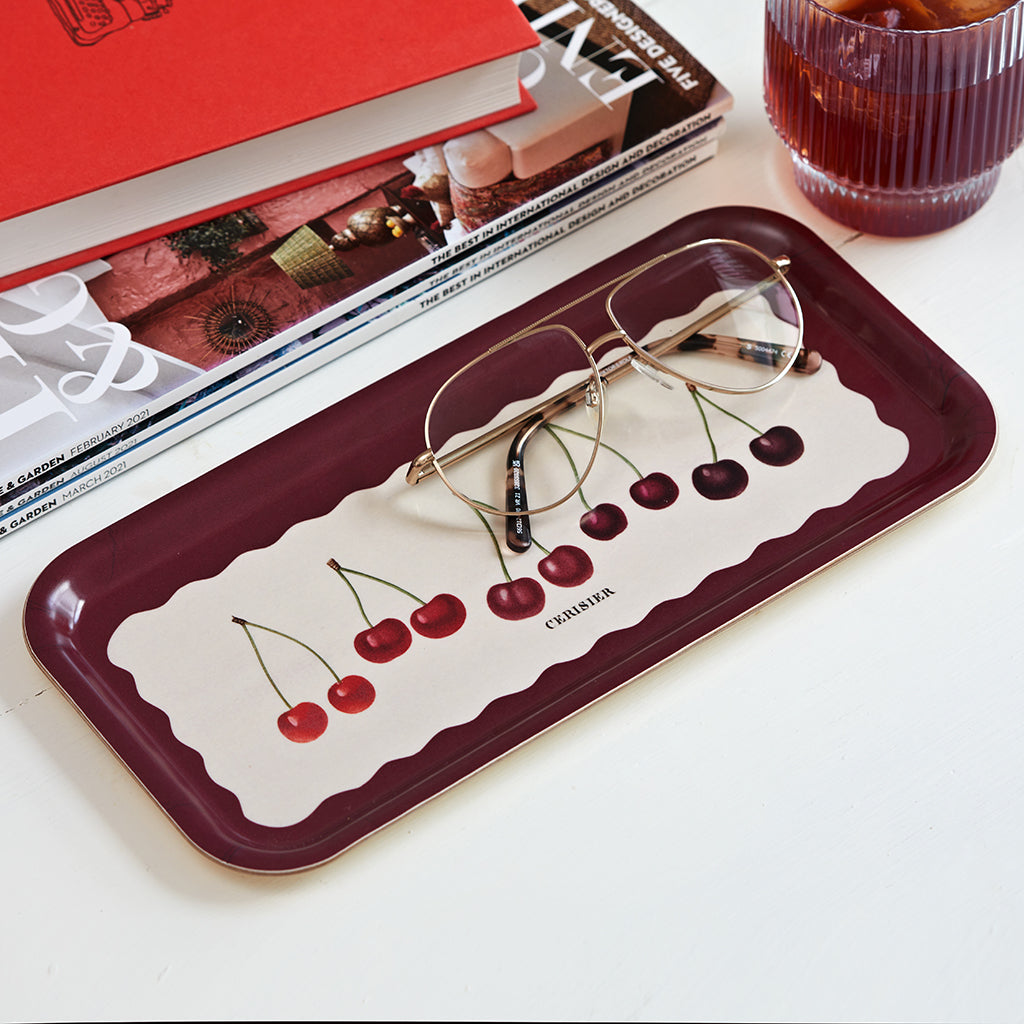 cherry design birchwood tray