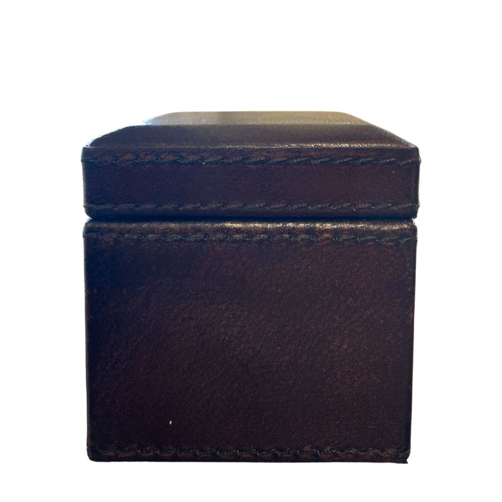 Sample Leather Square Trinket Box - Dark Brown