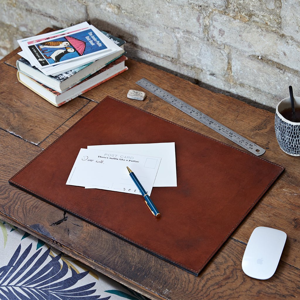 Leather bureau mat