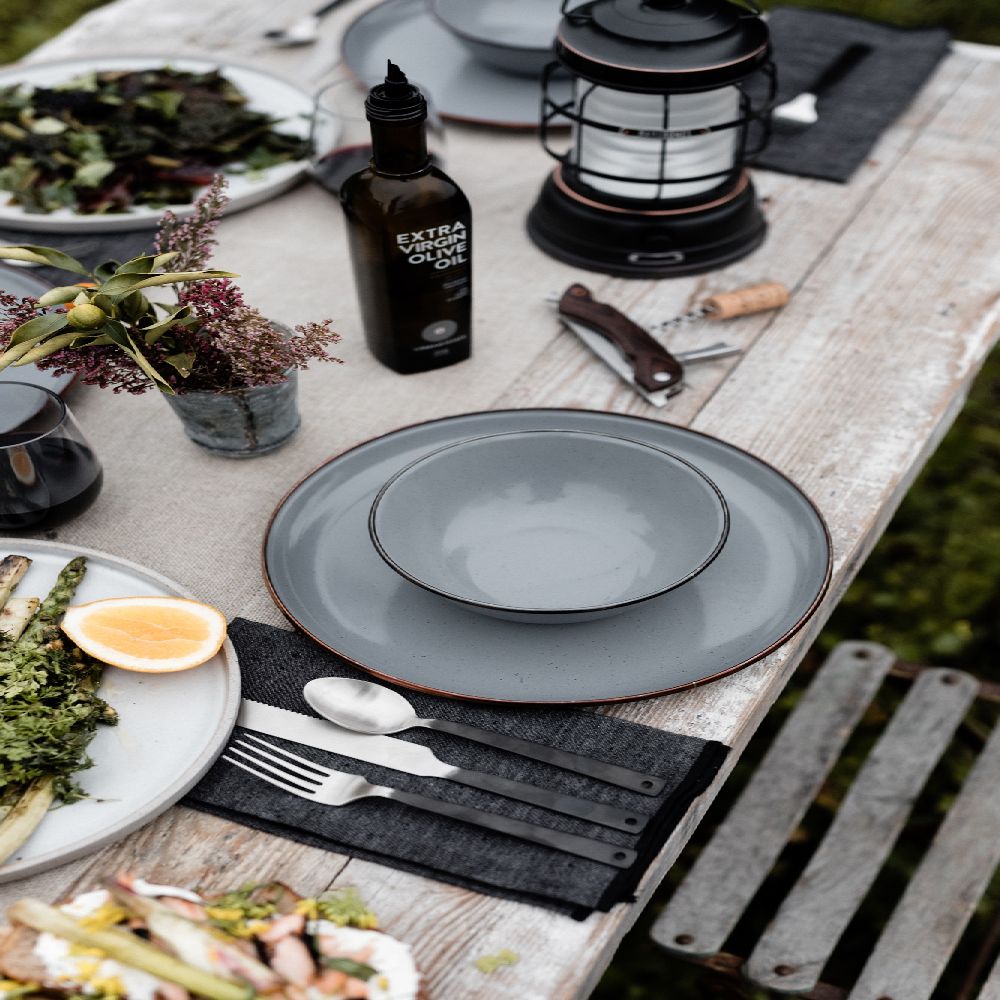 Enamel Bowl Set In Slate Grey - Set Of Two Bowls - Life of Riley