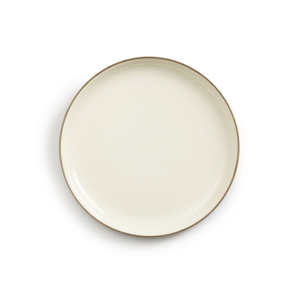 Enamel Plate Set - Set Of Two Plates - Two Tone Colour Olive & Cream