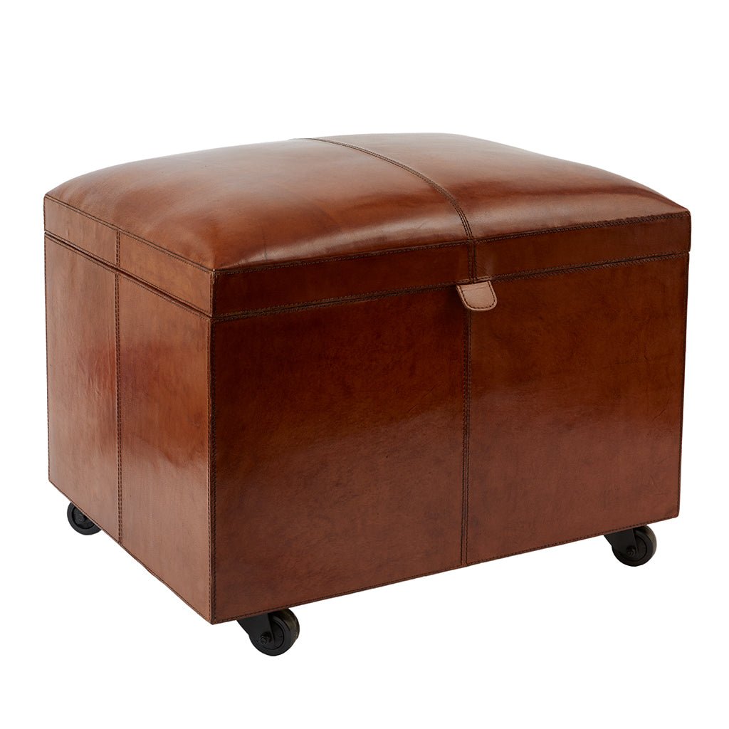 Seconds Ottoman File Box - Conker Brown