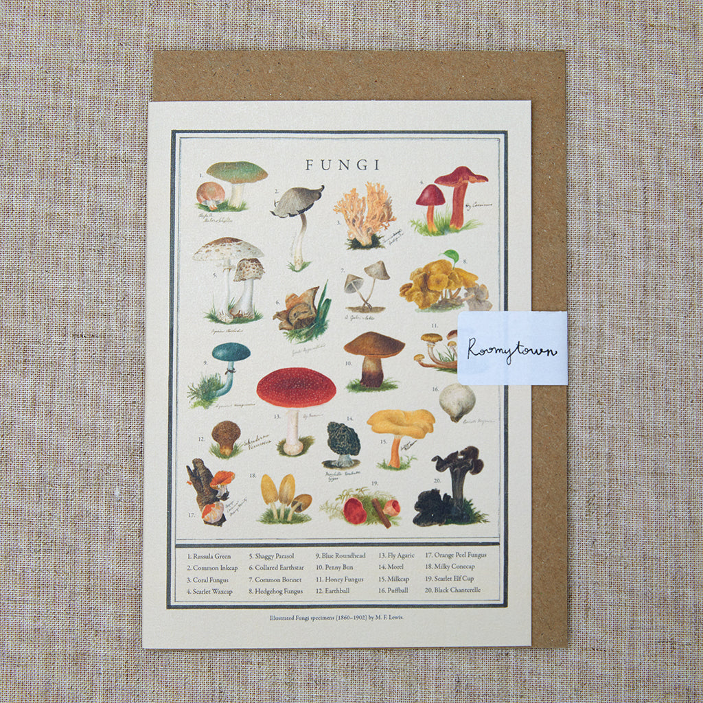 greeting card with fungi design