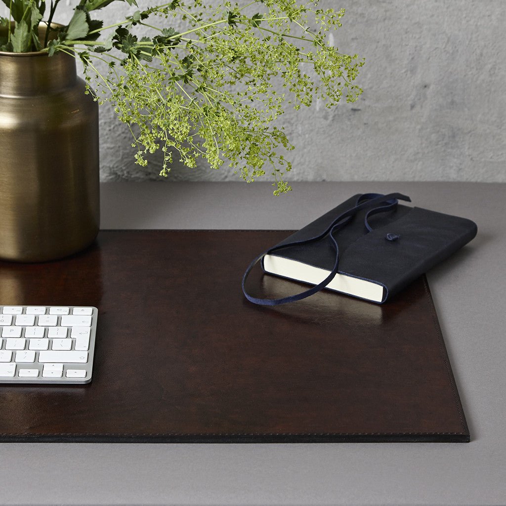 Leather Desk Mat - Dark Brown - Life of Riley