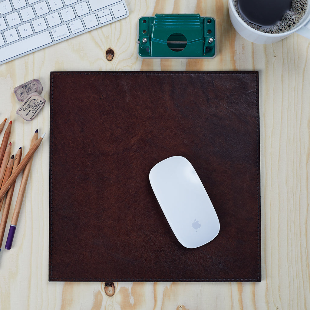 Seconds Leather Dark Brown Mouse Mat