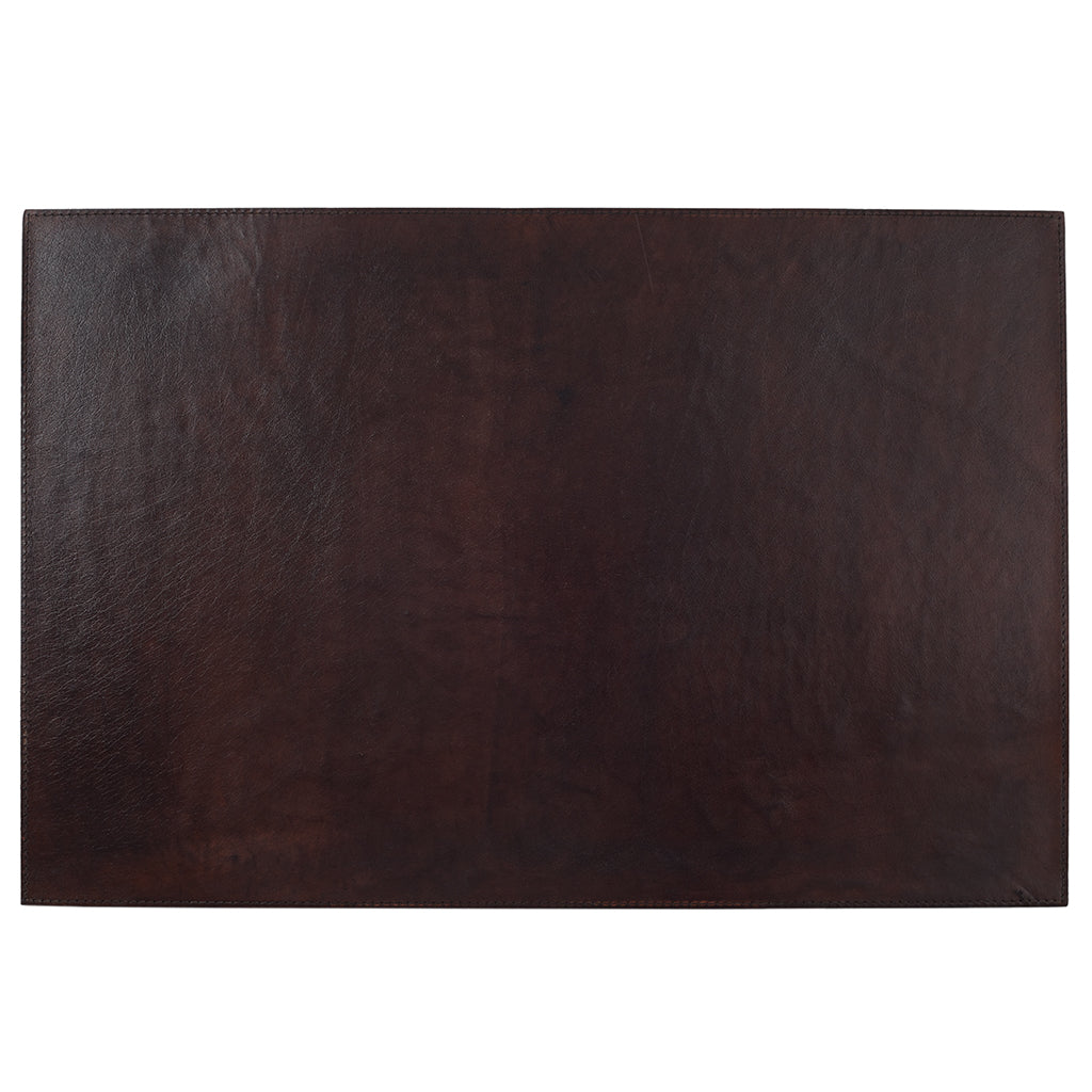 Seconds Leather Desk Mat - Dark Chocolate Brown